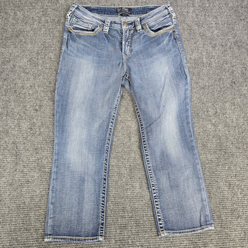 Silver Jeans Suki Mid Capri Womens 16 or 32x24 Light Wash Stretch Denim Jeans